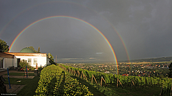 Regenbogen über der Sternwarte und dem Wackerbarthberg